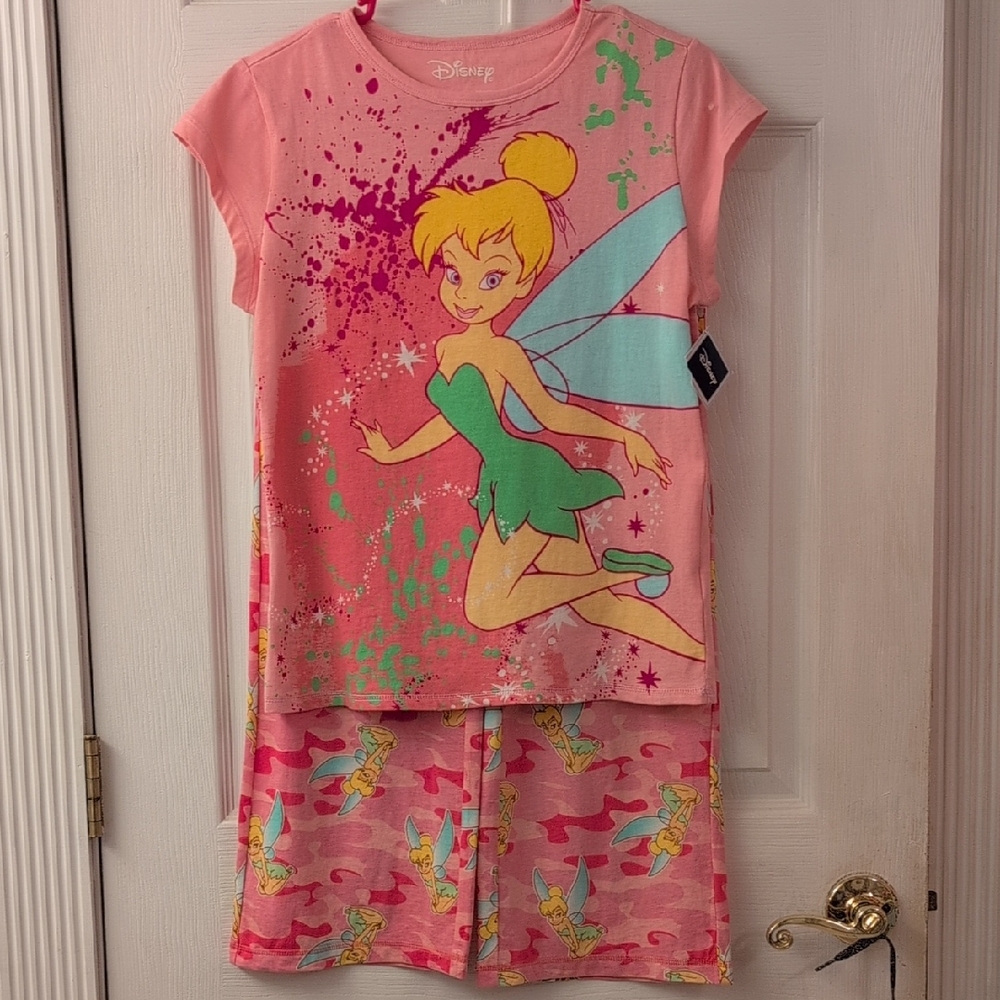 NWT Tinkerbell Pink Camo Jammy Set